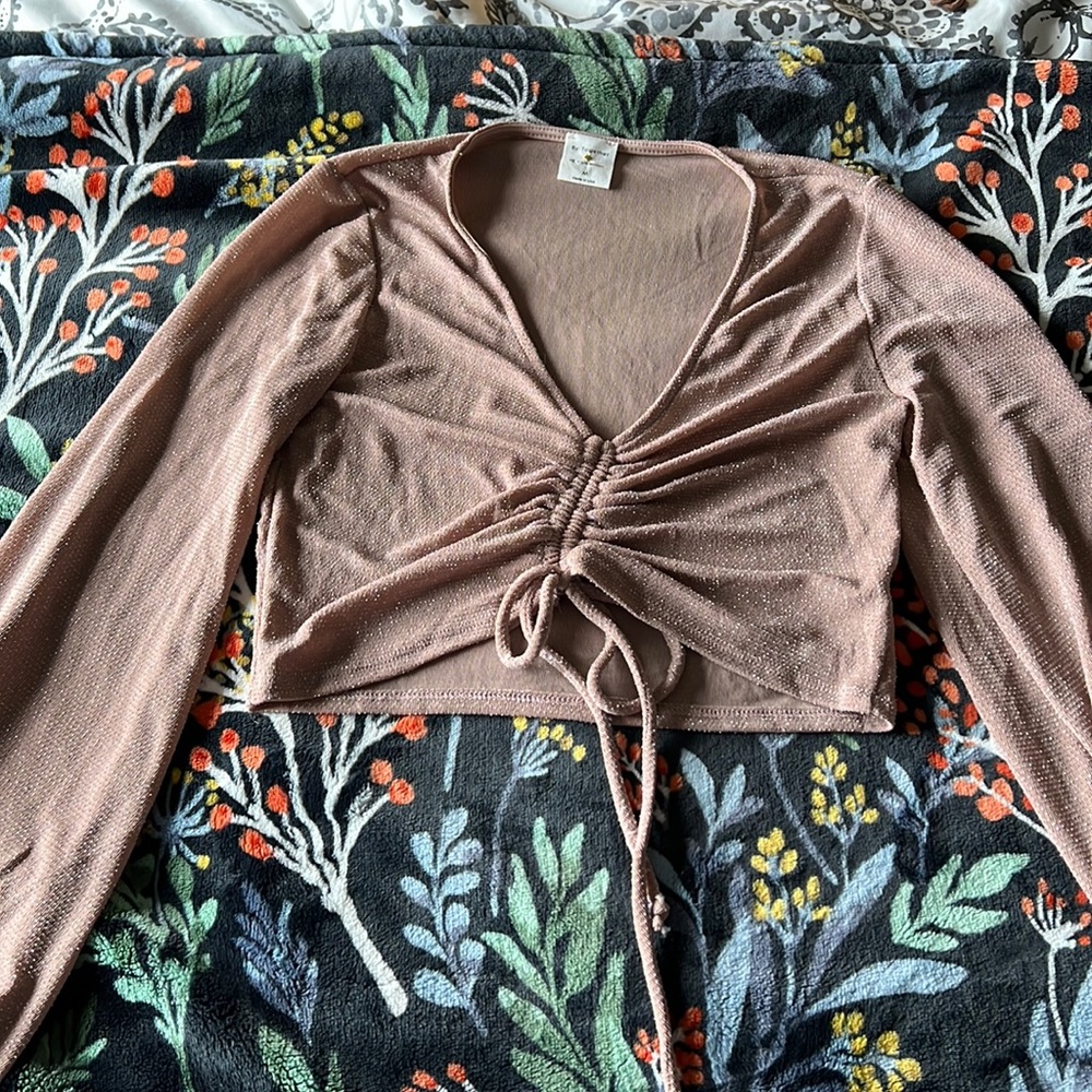 Sparkle Crop Long Sleeve shirt